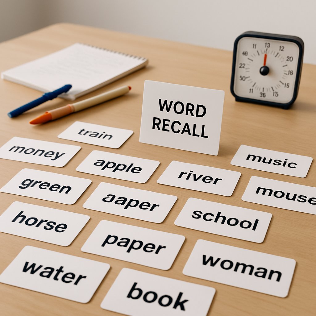 Word recall memory game for adults — test short-term verbal memory